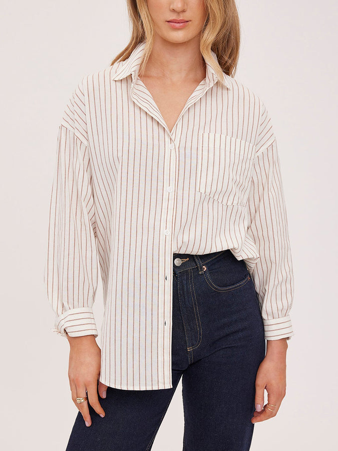 Gentle Fawn Orlando Long Sleeve Buttondown Shirt Spring 2026 | CREAM STRIPE