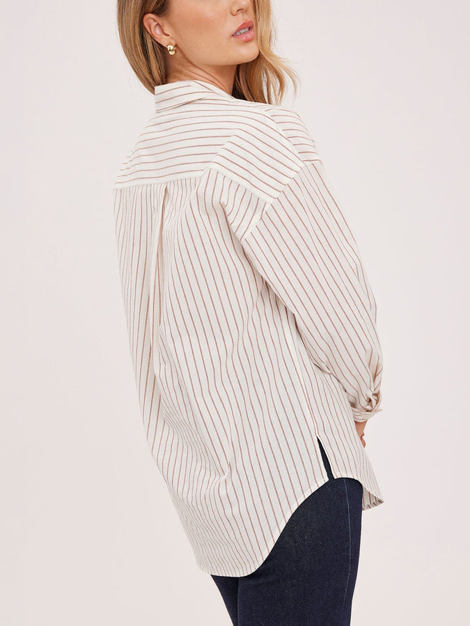 Gentle Fawn Orlando Long Sleeve Buttondown Shirt Spring 2026 | CREAM STRIPE
