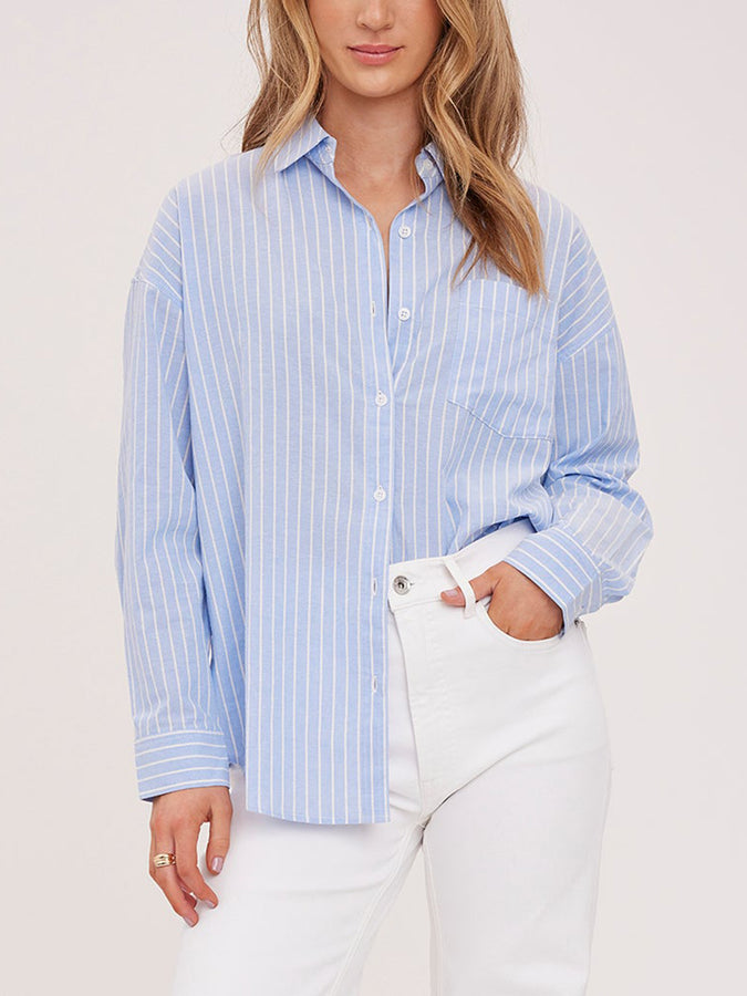 Gentle Fawn Orlando Long Sleeve Buttondown Shirt Spring 2026 | SKY STRIPE