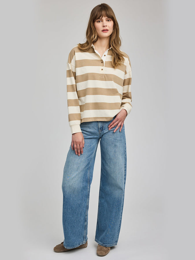 Gentle Fawn Britt Polo Spring 2026 |KHAKI STRIPE