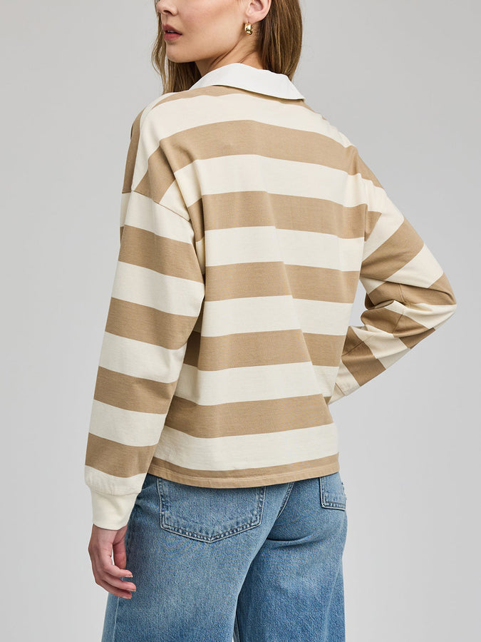 Gentle Fawn Britt Polo Spring 2026 |KHAKI STRIPE