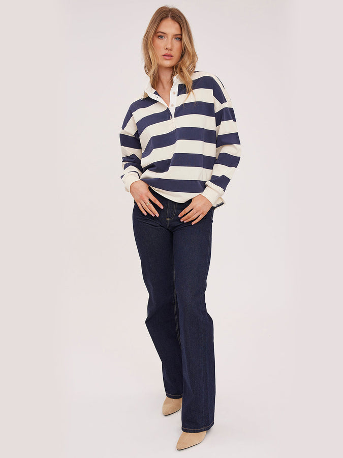 Gentle Fawn Britt Polo Spring 2026 | NAVY STRIPE