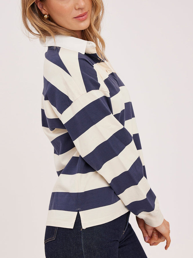 Gentle Fawn Britt Polo Spring 2026 | NAVY STRIPE