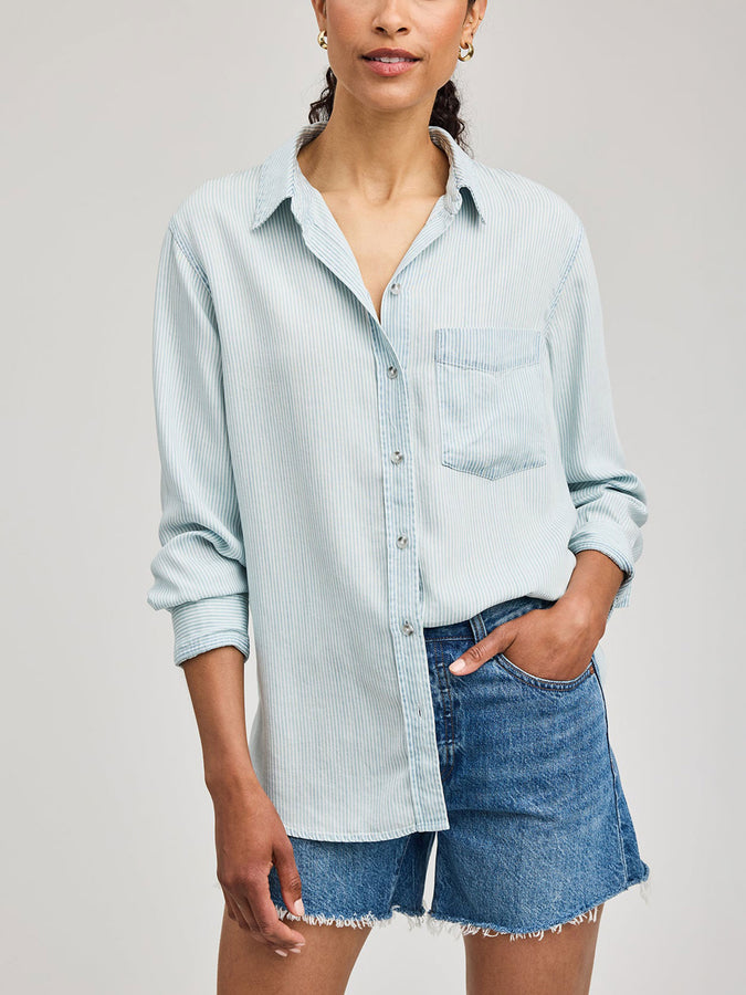 Gentle Fawn Ozzy Long Sleeve Buttondown Shirt Spring 2026 | BLUE STRIPE