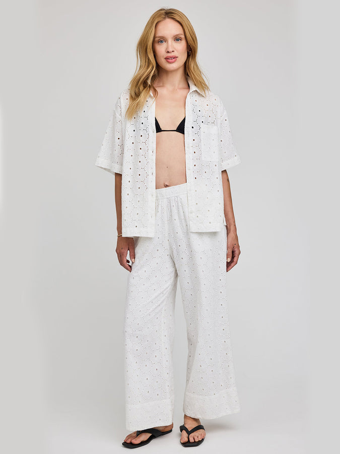 Gentle Fawn Louisa Short Sleeve Buttondown Shirt Summer 2026 | WHITE