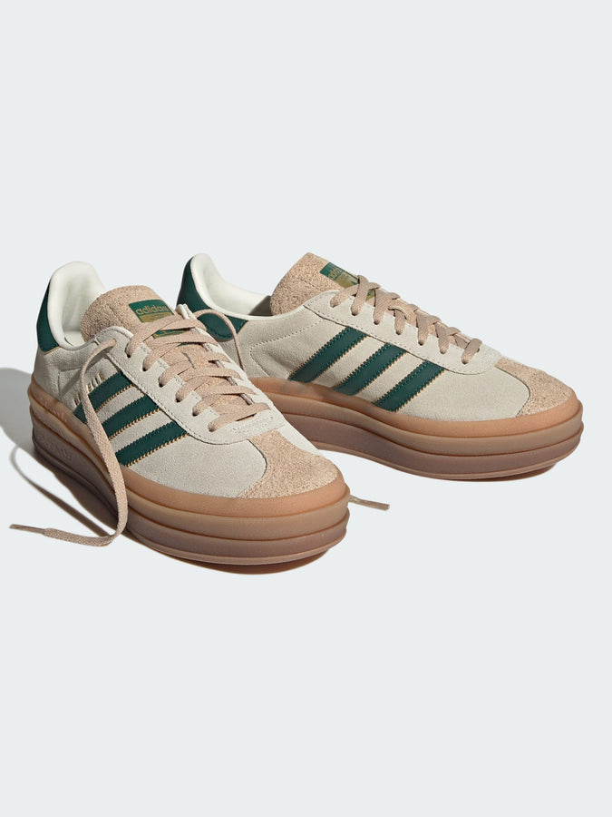 Adidas Gazelle Bold Cream White/Collegiate Green/Magic Beige Shoes | CREAM WHITE/GREEN/MAGIC BEIGE