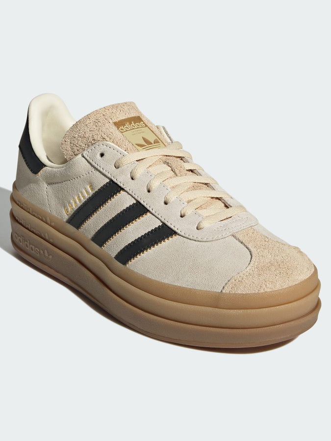 Adidas Gazelle Bold Shoes Fall 2025 | CREAM WHITE/BLACK/SAND STRATA