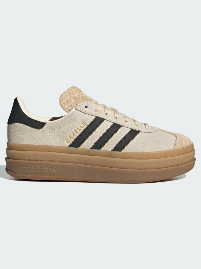 Adidas Gazelle Bold Shoes Fall 2025 | CREAM WHITE/BLACK/SAND STRATA