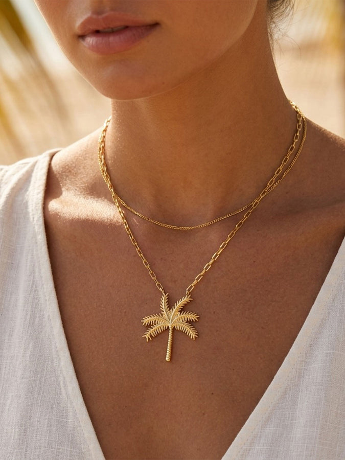 Salty Cali Palm Tree Necklace | GOLD