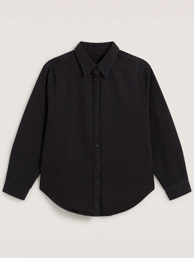 Vans Gillian Overdyed Long Sleeve Buttondown Shirt Holiday 2025 | BLACK (BLK)