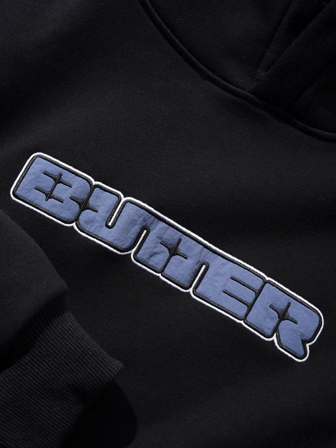 Butter Goods Glint Nylon Applique Hoodie Spring 2026 | BLACK