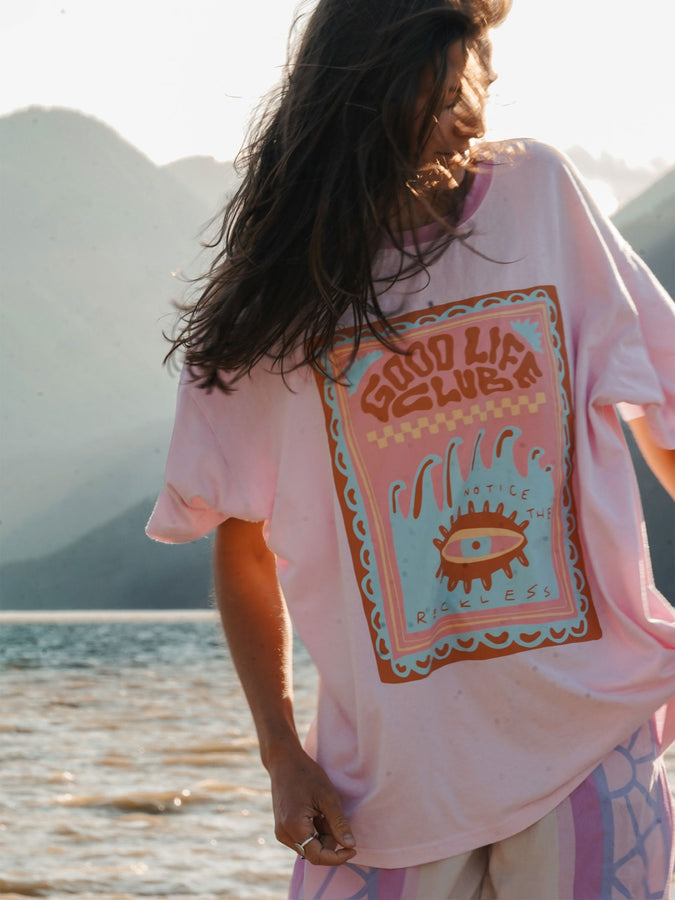 Notice The Reckless Good Vibes Oversized T-Shirt Summer 2026 | LIGHT PINK