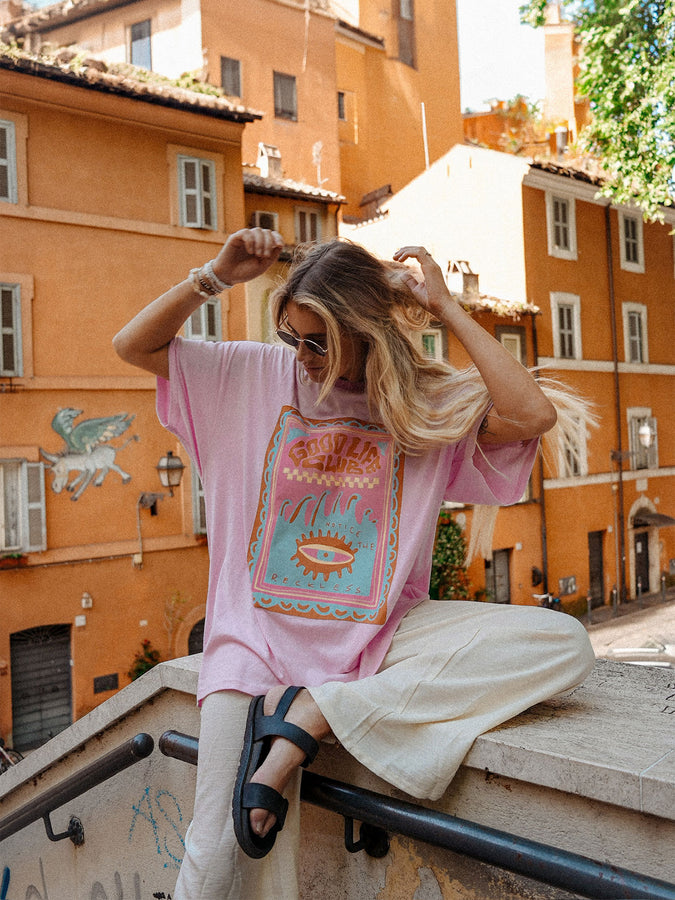 Notice The Reckless Good Vibes Oversized T-Shirt Summer 2026 | LIGHT PINK