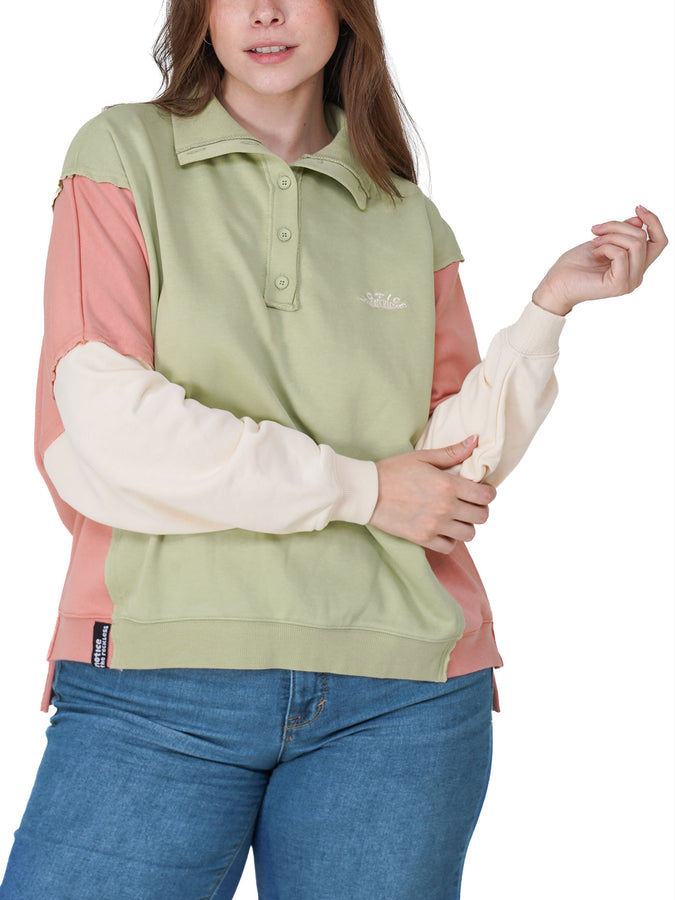 Notice The Reckless Greenpoint Long Sleeve Polo Fall 2026 | GREEN/SIENNA/CREAM