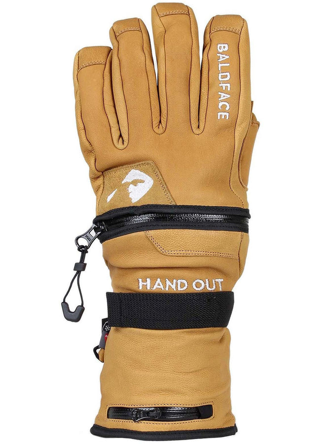 Hand Out x Baldface Guide Low Snowboard Gloves 2024 | TAN