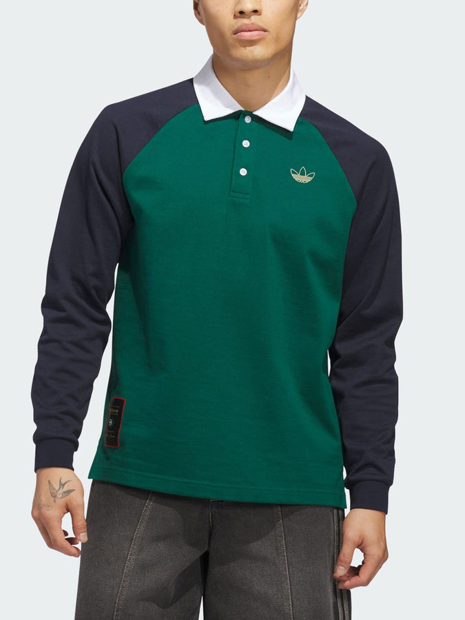 Adidas Skate Tyshawn Rugby Collegiate Green Polo Spring 2026 | COLLEGIATE GREEN/LEGEND INK