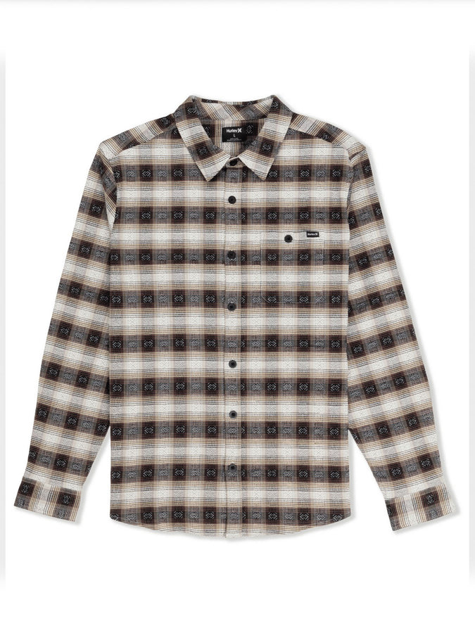 Hurley Portland Stretch Flannel L/S Buttondown Shirt Fall 2025 | BLACK (001)