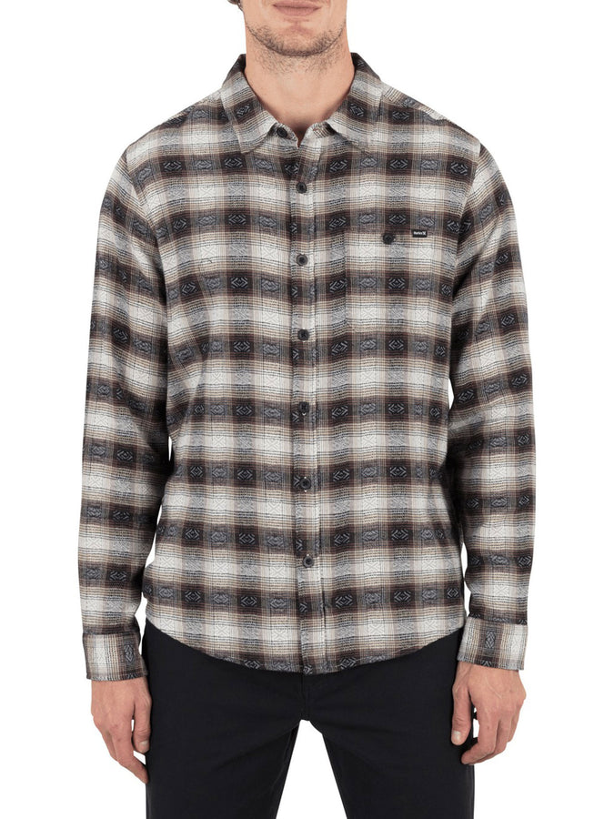 Hurley Portland Stretch Flannel L/S Buttondown Shirt Fall 2025 | BLACK (001)