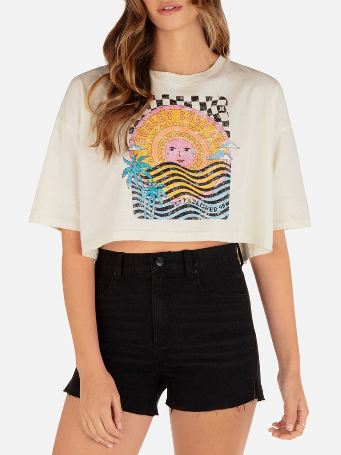 Hurley Psychedelic Surf Women Crop T-Shirt Spring 2024 | CREAM (CRM)