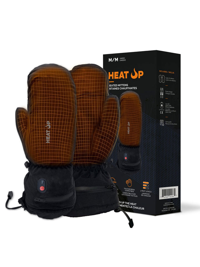 Heat Up Mountain Heated Waterproof Mitt | BLACK