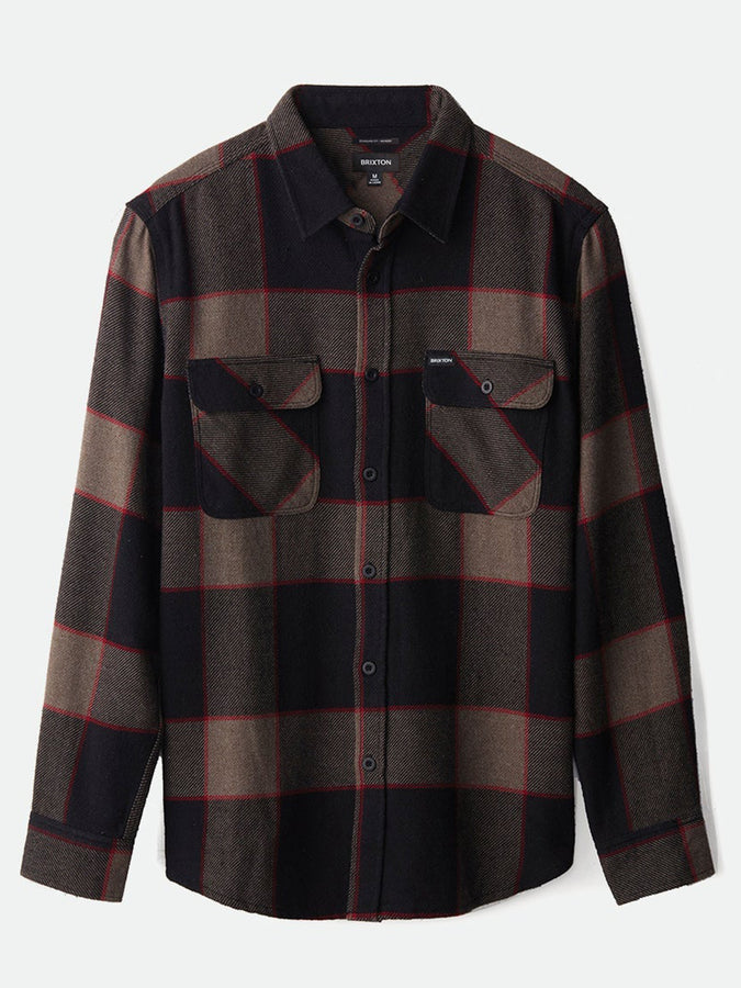 Brixton Bowery Flannel Long Sleeve Buttondown Shirt Fall 2026 | HEATHER GREY/CHARCOAL