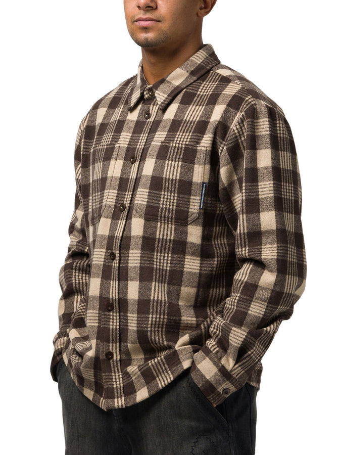 Souvenir Heavyweight Flannel L/S Buttondown Shirt Fall 2026 | BROWN CHECK