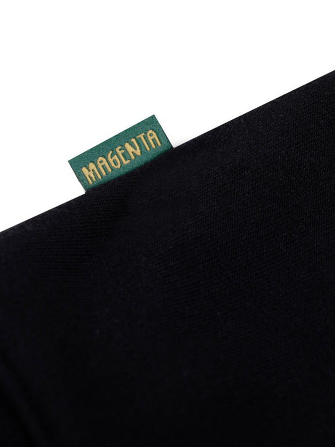 Magenta Script Collar Crewneck Sweatshirt Spring 2024 | BLACK