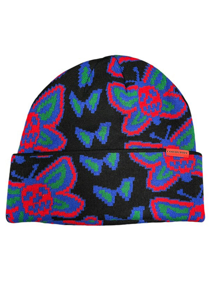 Corduroy Skullfly Beanie | BLACK
