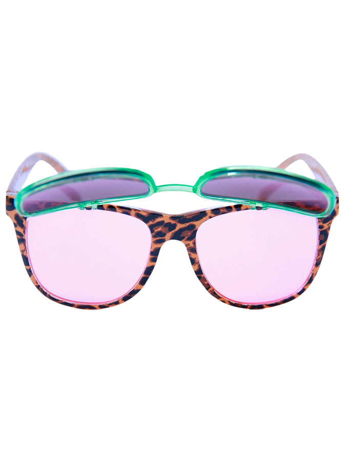 Happy Hour Flip Ups Sunglasse 2025 | LEOPARD PAJAMA PARTY