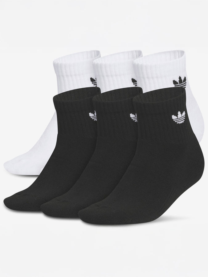 Adidas Originals Trefoil 2.0 Quarter White/Blk 6 Packs Socks | WHITE/BLACK