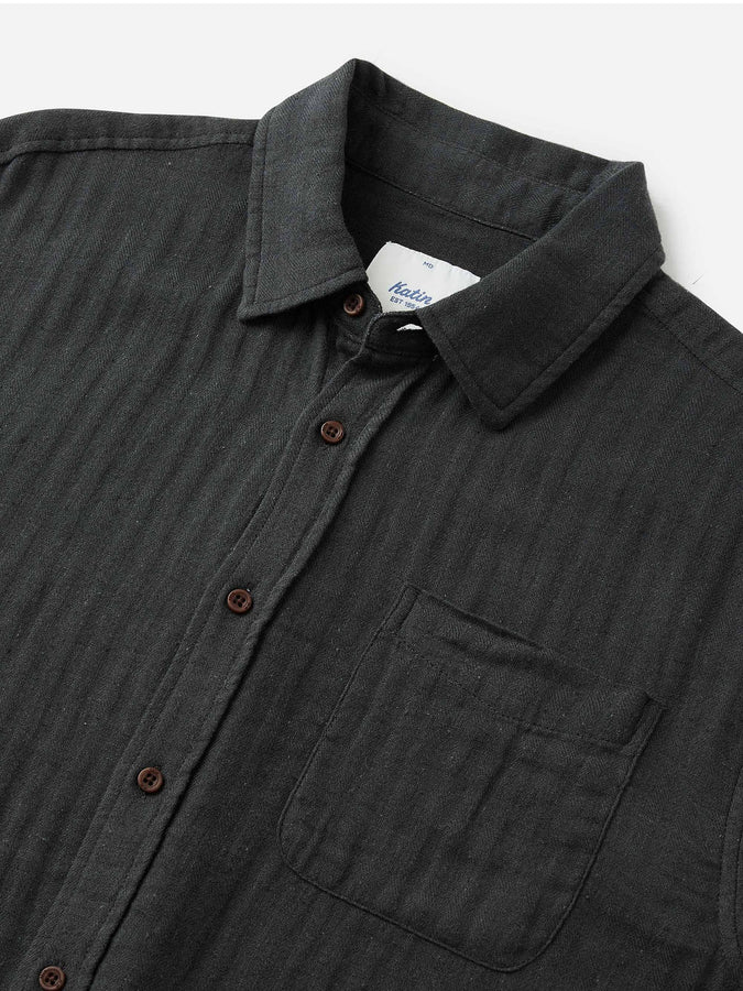 Katin Alan Solid Short Sleeve Buttondown Shirt Spring 2024 | BLACK WASH