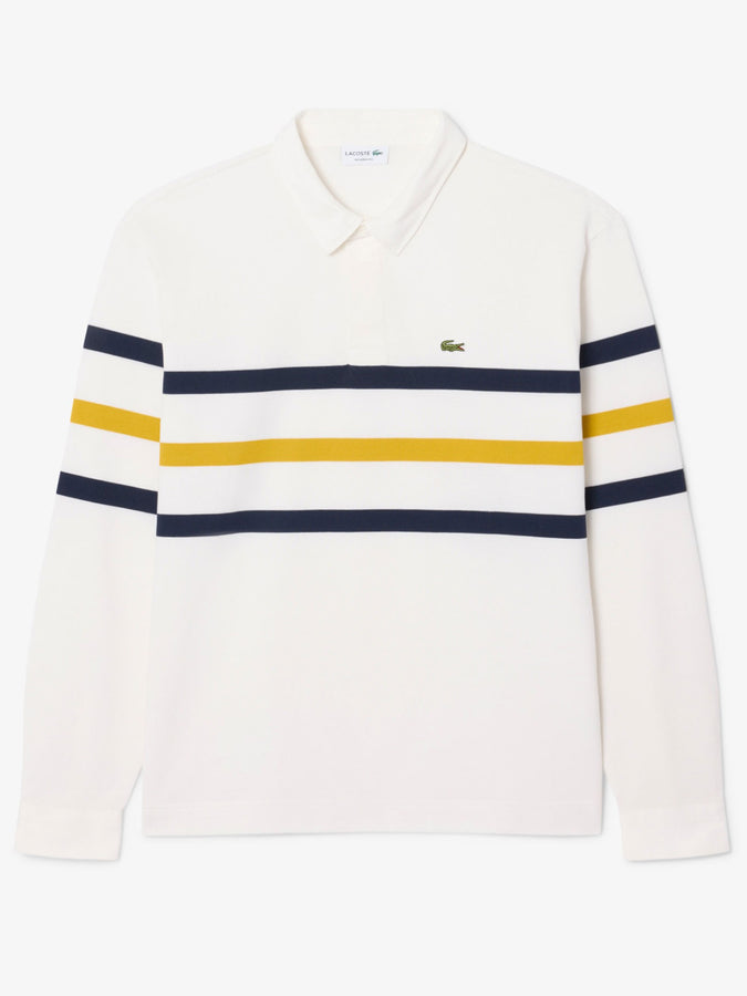 Lacoste Relaxed Fit Cotton Rugby Long Sleeve Polo Fall 2026 | WHITE (70V)