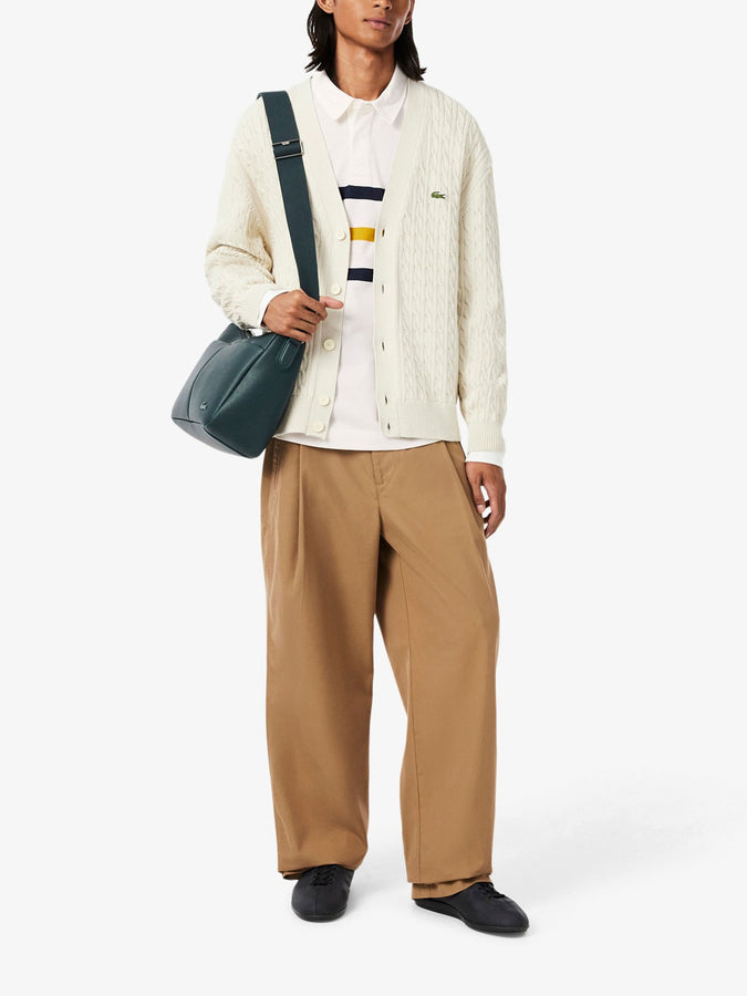 Lacoste Relaxed Fit Cotton Rugby Long Sleeve Polo Fall 2026 | WHITE (70V)