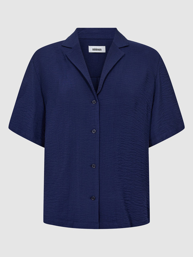 Minimum Karenlouise Short Sleeve Buttondown Shirt Spring 2024 | MEDIEVAL BLUE (3933)