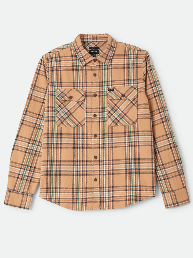 Brixton Bowery Flannel Long Sleeve Buttondown Shirt Fall 2026 | KHAKI/MULTI