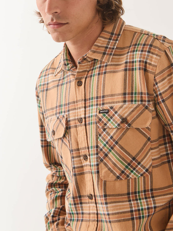 Brixton Bowery Flannel Long Sleeve Buttondown Shirt Fall 2026 | KHAKI/MULTI