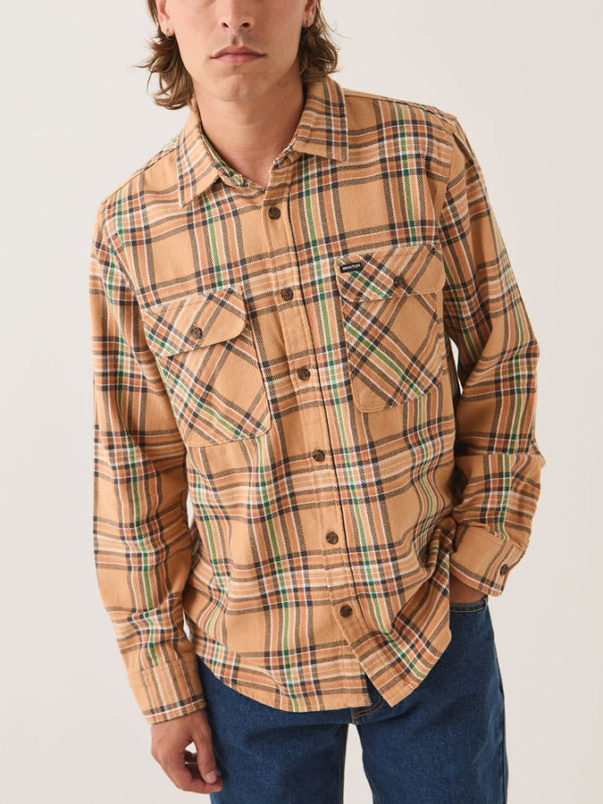 Brixton Bowery Flannel Long Sleeve Buttondown Shirt Fall 2026 | KHAKI/MULTI