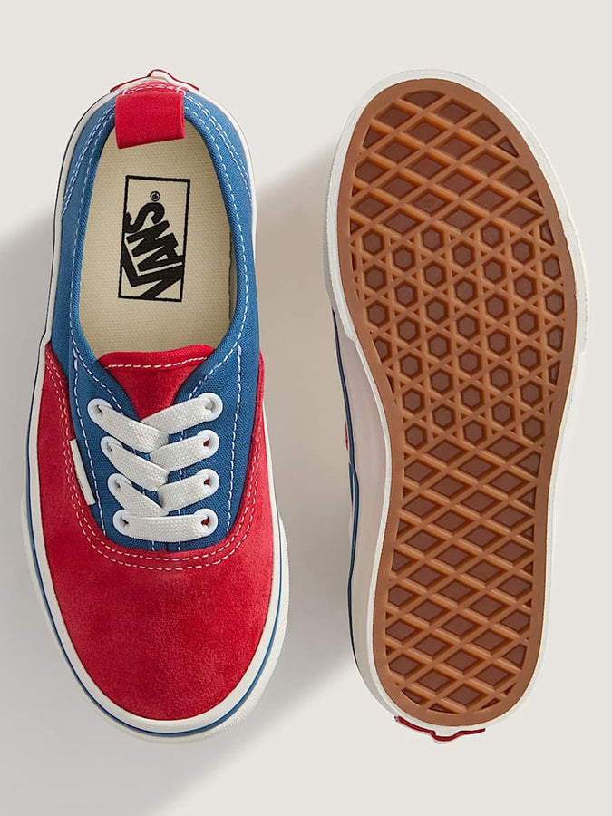 Vans Authentic Elastic Lace Primary Racing Red Shoes (Kids 2-14) Spring 2026 |PRIMARY RACING RED (IZQ)