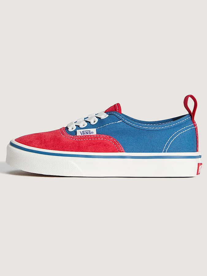 Vans Authentic Elastic Lace Primary Racing Red Shoes (Kids 2-14) Spring 2026 |PRIMARY RACING RED (IZQ)