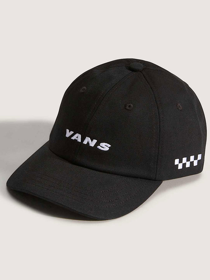 Vans Check Side Curved Jockey Strapback Hat | BLACK (BLK)