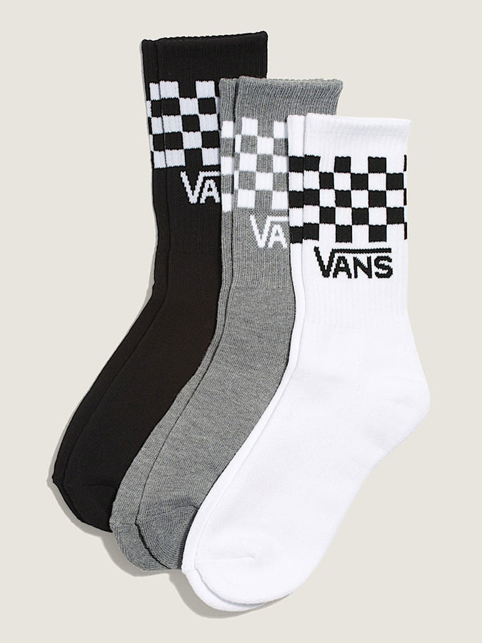 Vans Classic Check 3 Pack Socks | BLACK/WHITE (Y28)
