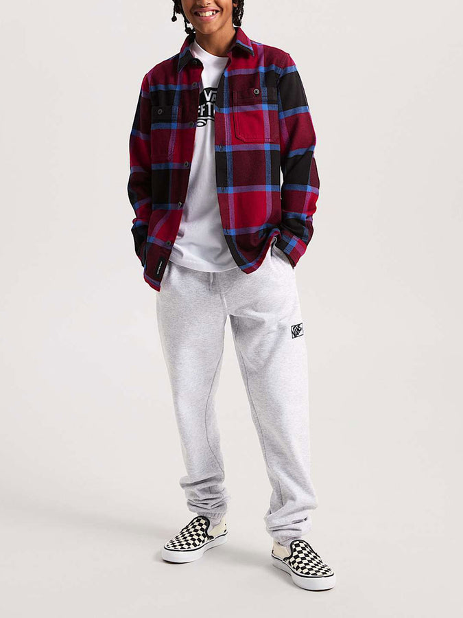 Vans Larkspur Plaid Flannel L/S Buttondown Shirt Fall 2025 | BORDEAUX/BLACK (F0G)