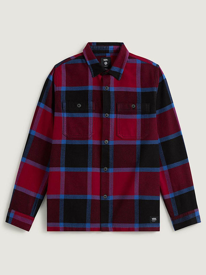 Vans Larkspur Plaid Flannel L/S Buttondown Shirt Fall 2025 | BORDEAUX/BLACK (F0G)
