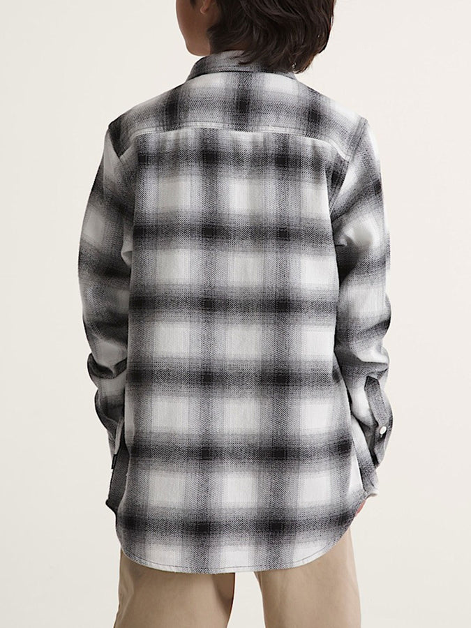 Vans Lawson Plaid Flannel Long Sleeve Buttondown Shirt Spring 2026 | MARSHMALLOW/BLACK (KIG)