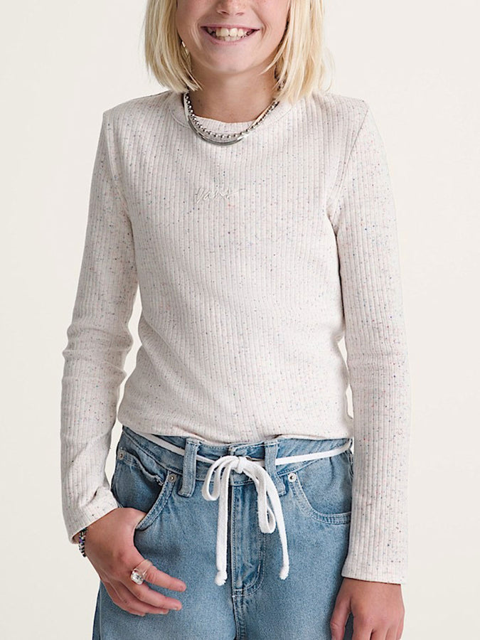 Vans Teri Confetti Rib Long Sleeve T-Shirt Spring 2026 | MARSHMALLOW (FS8)