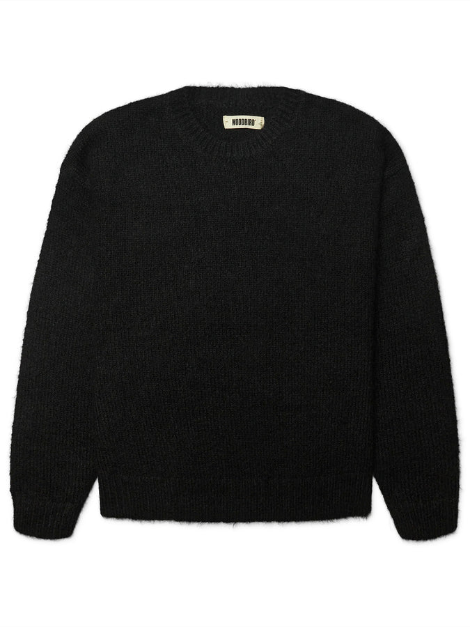 Woodbird Kurt Mohairy Crewneck Sweater Fall 2026 | BLACK