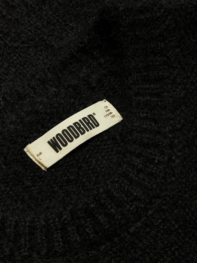 Woodbird Kurt Mohairy Crewneck Sweater Fall 2026 | BLACK