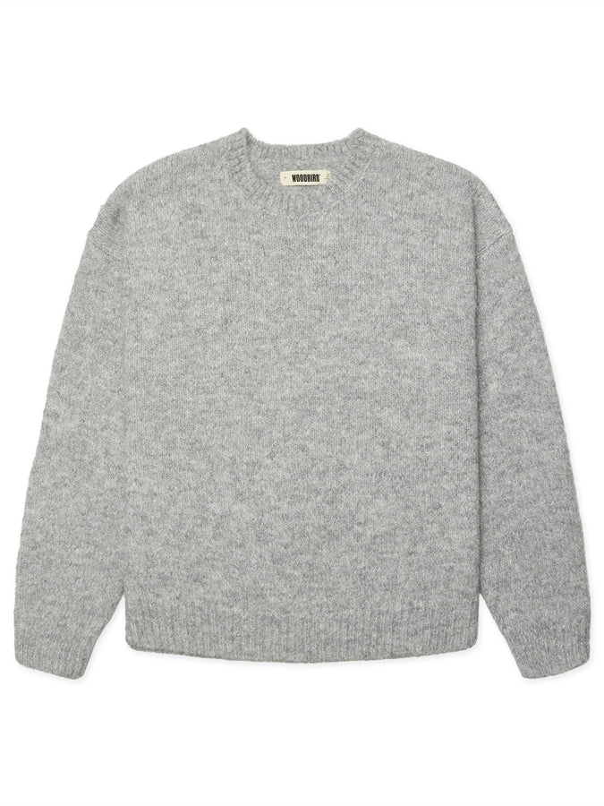 Woodbird Kurt Mohairy Crewneck Sweater Fall 2026 | DARK GREY MELANGE