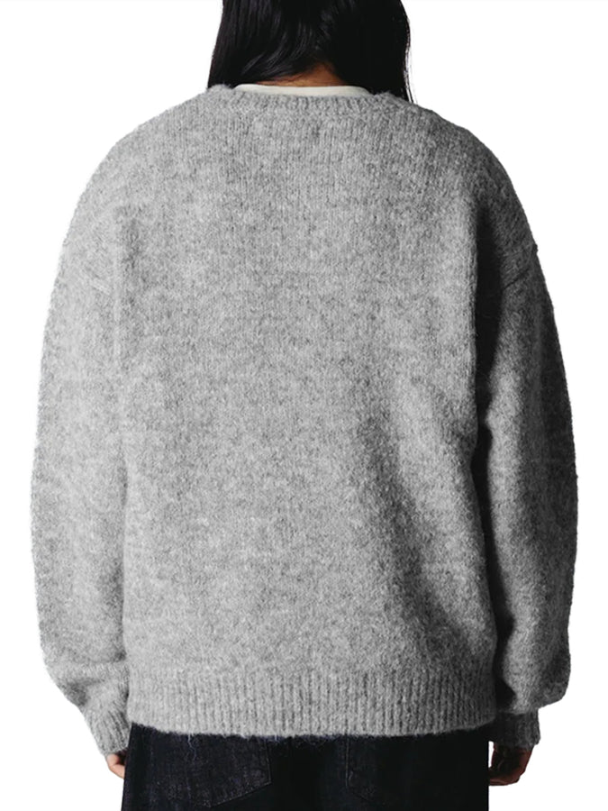 Woodbird Kurt Mohairy Crewneck Sweater Fall 2026 | DARK GREY MELANGE