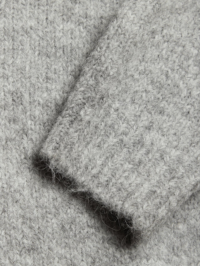 Woodbird Kurt Mohairy Crewneck Sweater Fall 2026 | DARK GREY MELANGE
